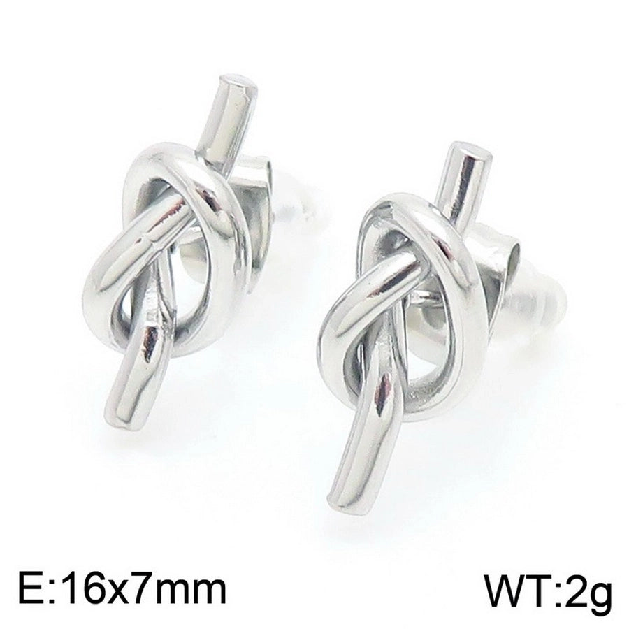 1 Pair Vintage Style Geometric Plating 304 Stainless Steel 18K Gold Plated Ear Studs - CEJEW