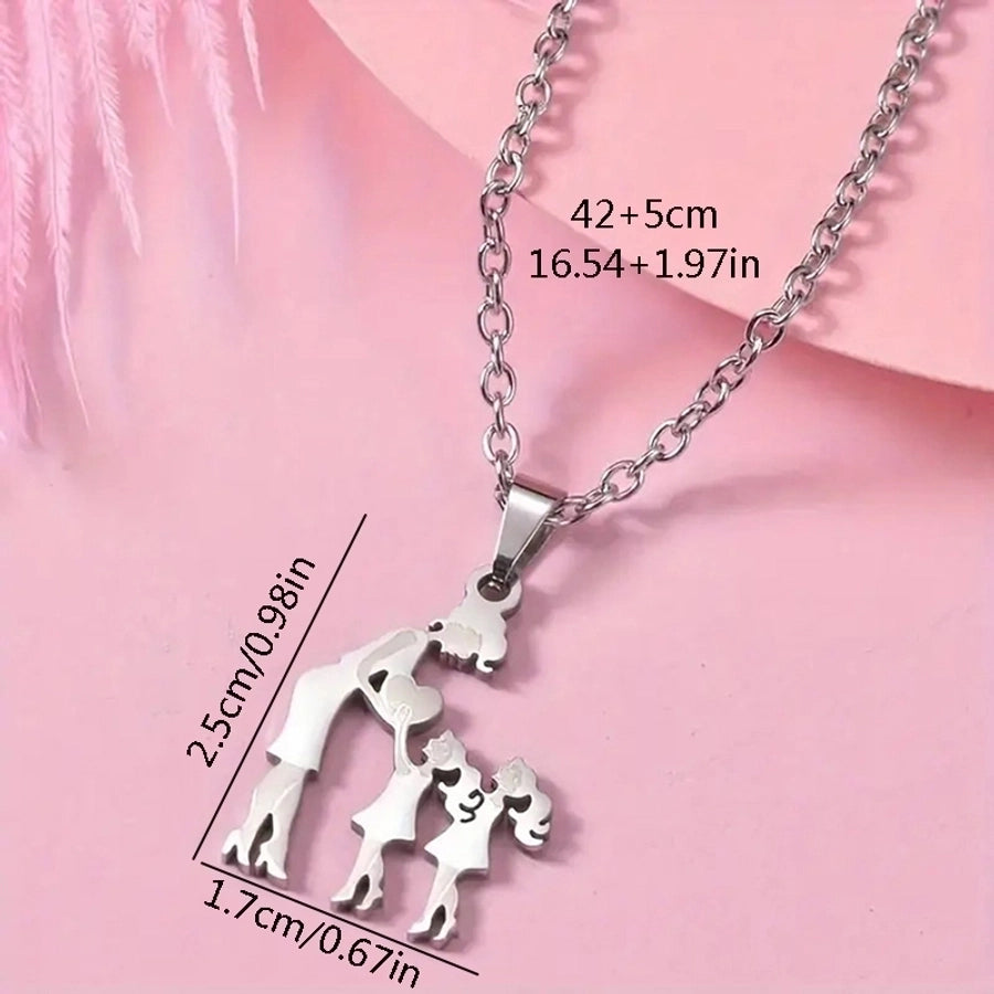 Jewelry Sweet Simple Style Human 304 Stainless Steel Pendant Necklace