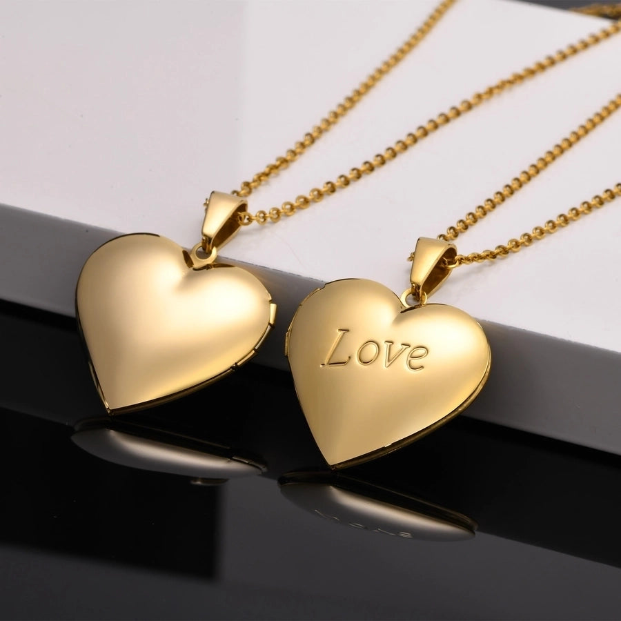 Jewelry Basic Vintage Style Romantic Heart Shape 201 Stainless Steel 18K Gold Plated