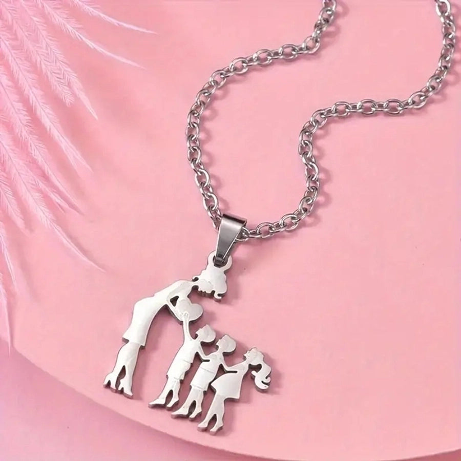 Jewelry Sweet Simple Style Human 304 Stainless Steel Pendant Necklace