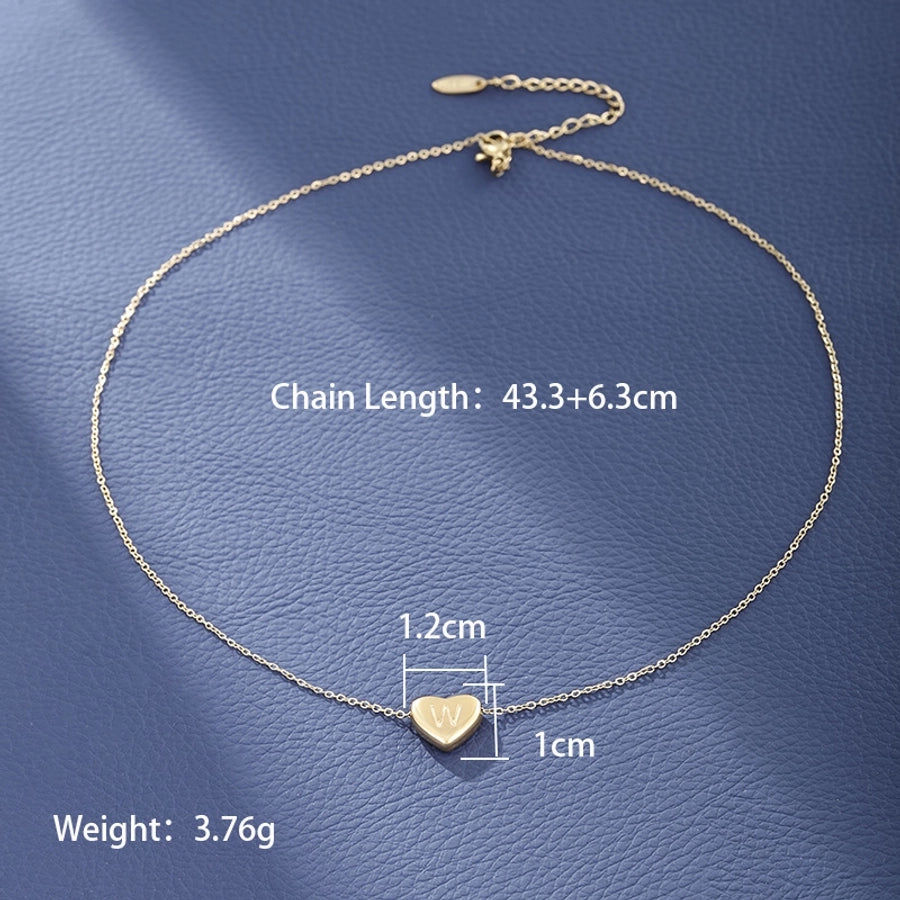 Jewelry XUPING Simple Style Commute Letter Heart Shape 304 Stainless Steel 18K Gold Plated Necklace