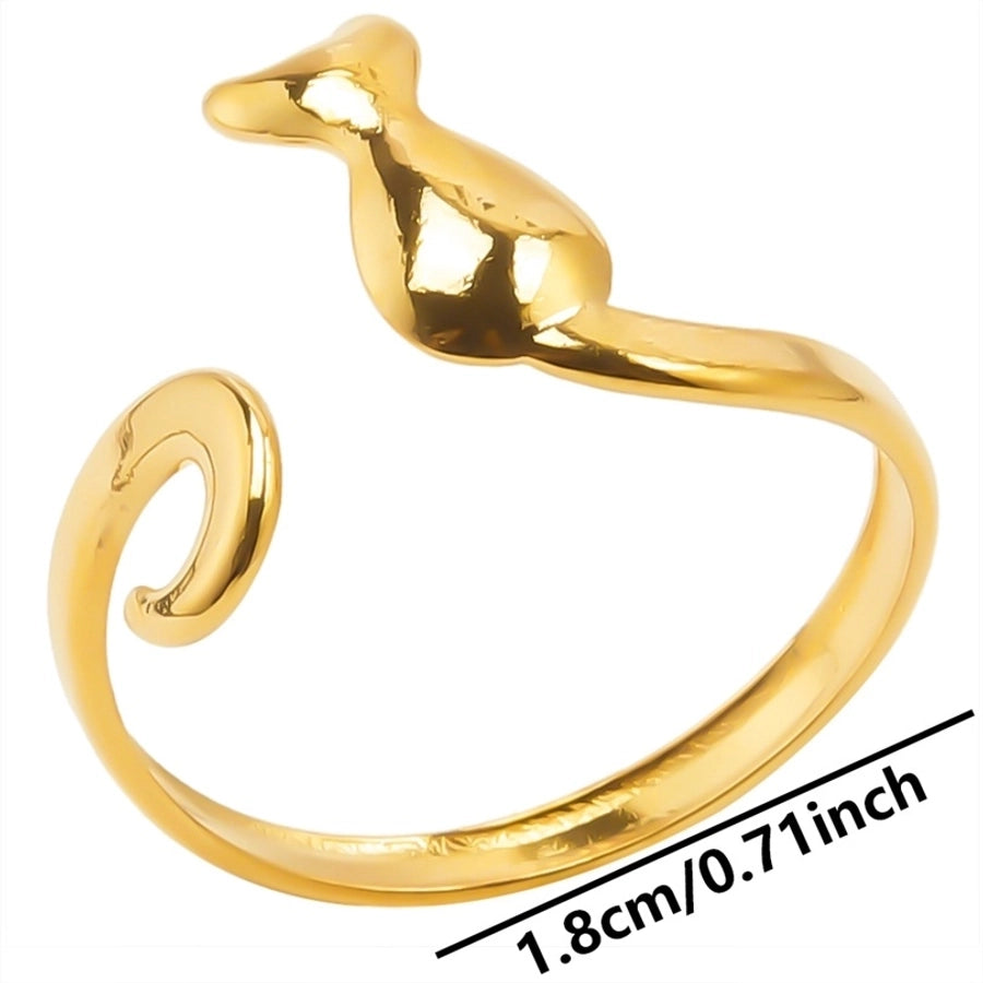 Jewelry Simple Style Geometric 304 Stainless Steel 18K Gold Plated Plating Open Rings