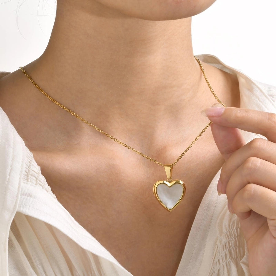 Jewelry Simple Style Heart Shape 201 Stainless Steel Pendant Necklace