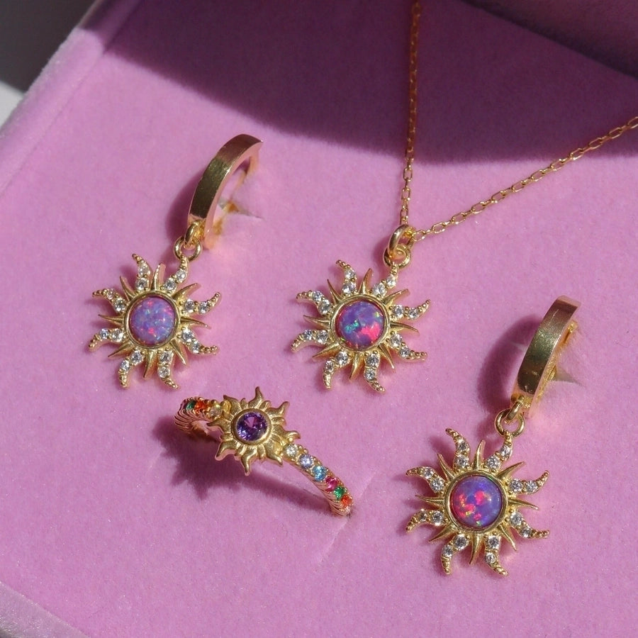 elegant sun copper 18k gold plated jewelry set in bulk