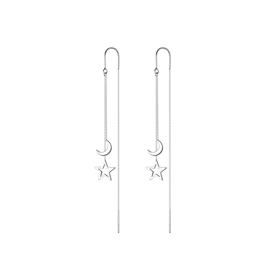 1 pair casual star patchwork copper drop earrings