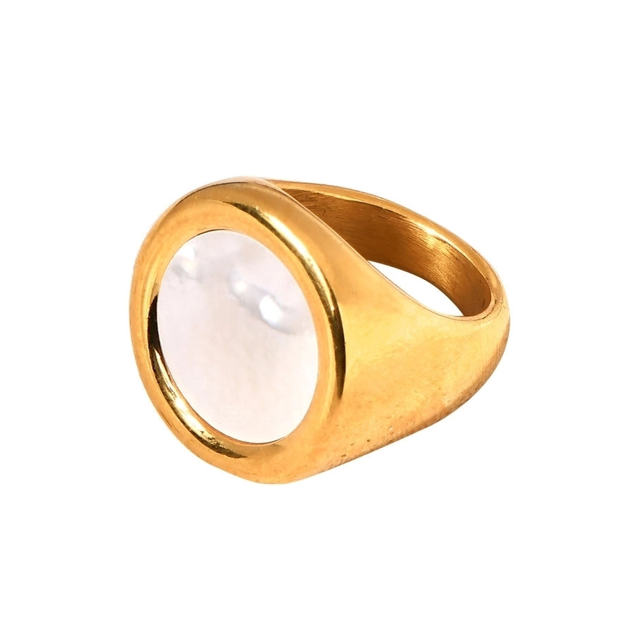 Jewelry Vintage Style Roman Style British Style Sun 304 Stainless Steel 18K Gold Plated Rings