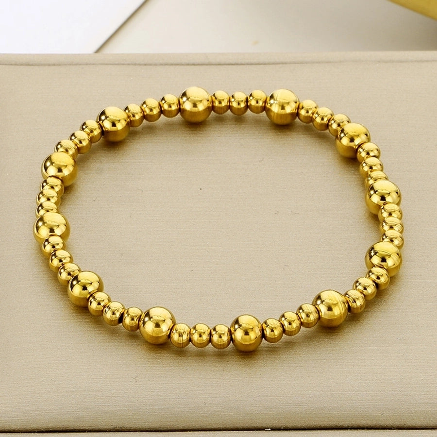 Simple Style Round 304 Stainless Steel 18K Gold Plated Bracelets In Bulk - CEJEW