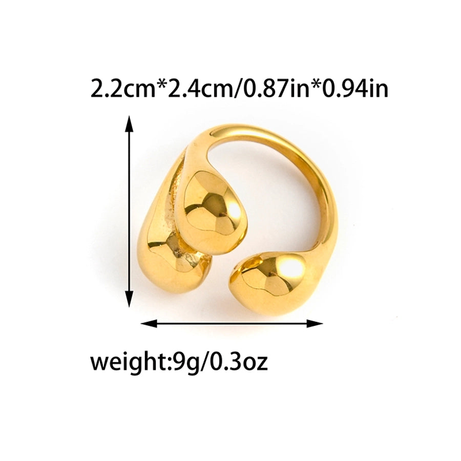 Jewelry Simple Style Commute Geometric Solid Color 304 Stainless Steel 14K Gold Plated Stainless Steel Rings - CEJEW