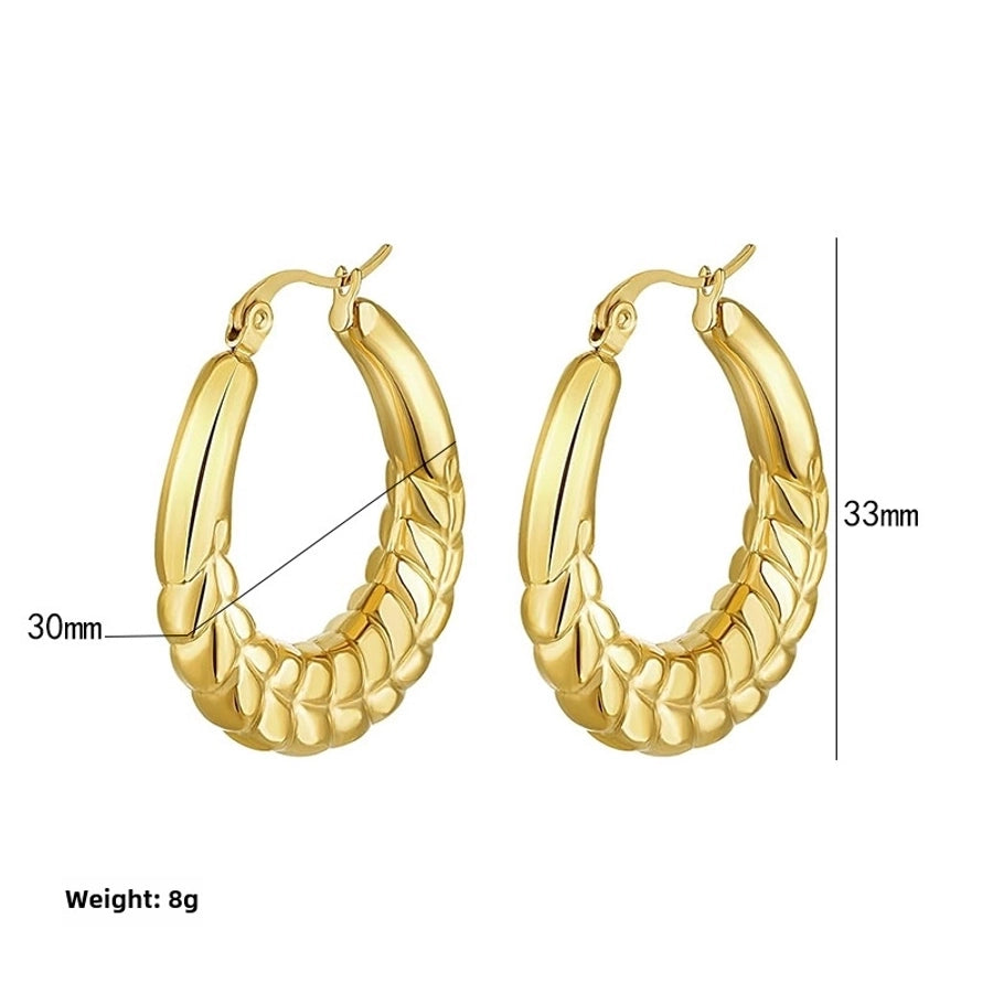 style titanium steel hollow earrings vacuum electroplating 18K real gold stainless steel Women's Light earrings simple earrings - CEJEW