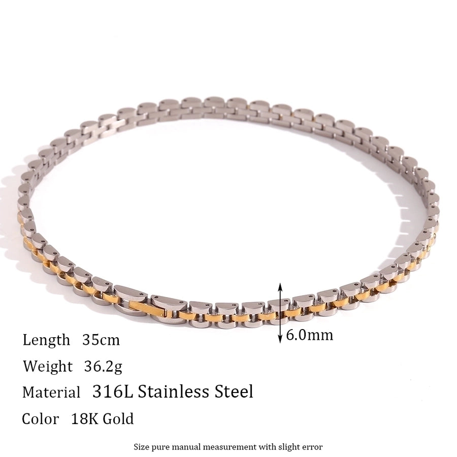 Jewelry Simple Style Classic Style Geometric 304 Stainless Steel 18K Gold Plated Plating Bracelets Necklace