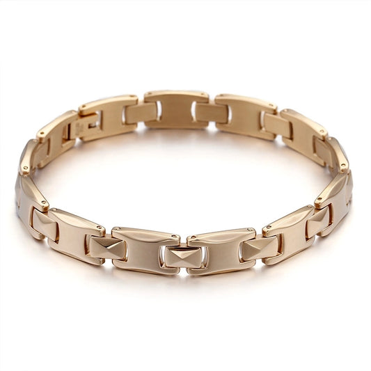 Fashion Geometric Titanium Steel 18K Gold Plated No Inlaid Bracelets In Bulk