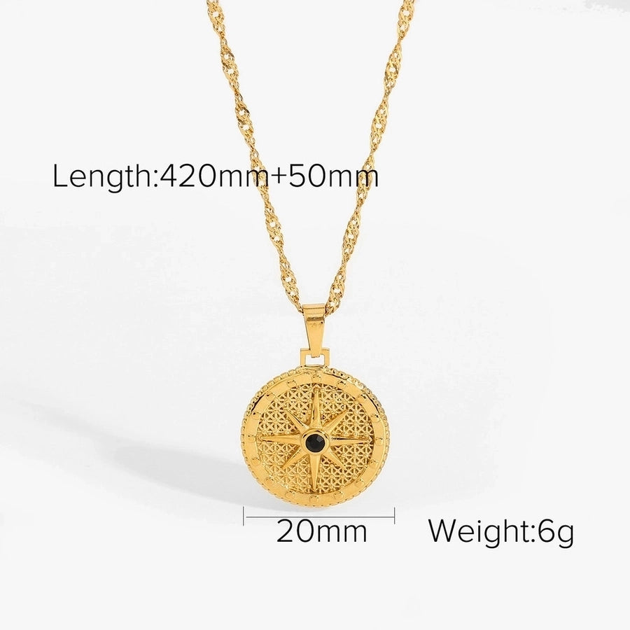 Jewelry Simple Style Classic Style Star Moon 304 Stainless Steel Plating Pendant Necklace