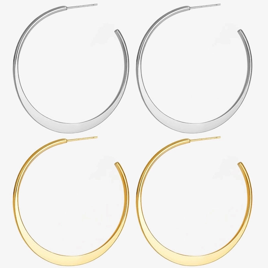 1 Pair Casual Simple Style Streetwear Solid Color Irregular Plating 304 Stainless Steel Earrings