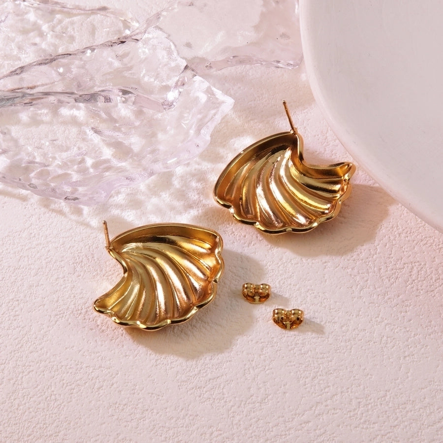 1 Pair Cute Novelty Simple Style Irregular 304 Stainless Steel Imitation Gold  Ear Studs