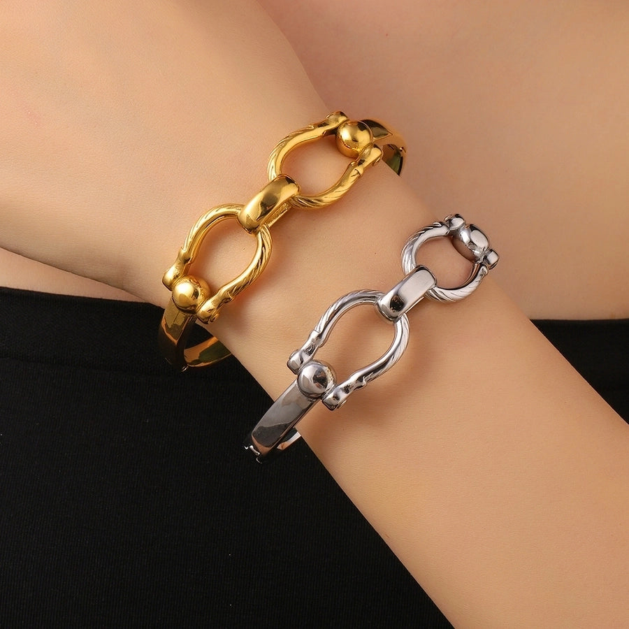 Simple Style Classic Style Solid Color Titanium Steel Bangle In Bulk