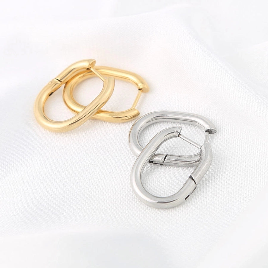 1 pair fashion u shape stainless steel plating earrings