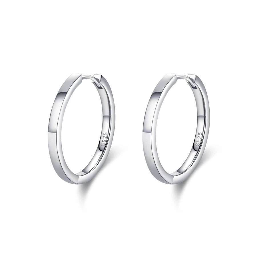 1 Pair 925 Sterling Silver Round Earrings