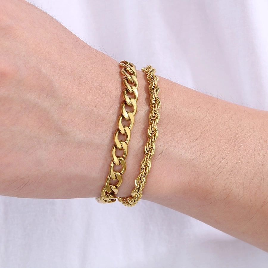 Simple Style Geometric 304 Stainless Steel 18K Gold Plated Unisex Bracelets