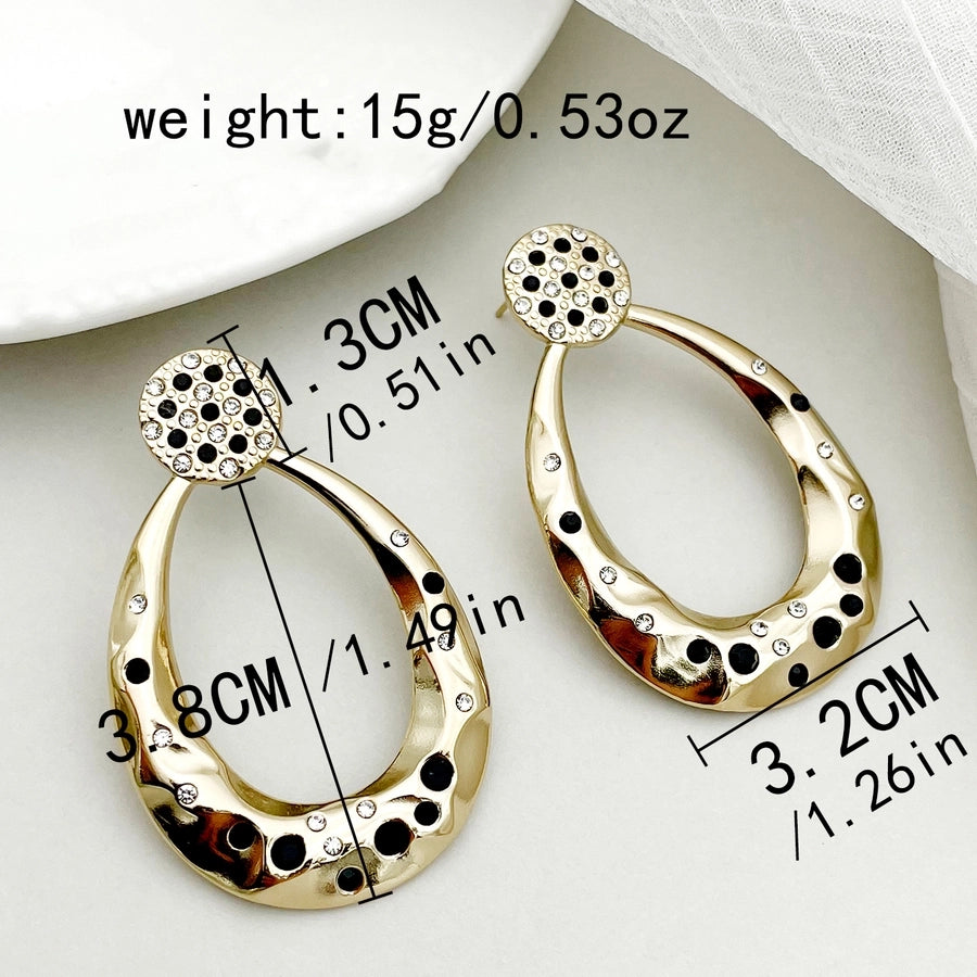 1 Pair Basic Modern Style Classic Style Round Flower Plating 304 Stainless Steel Gold Plated Drop Earrings