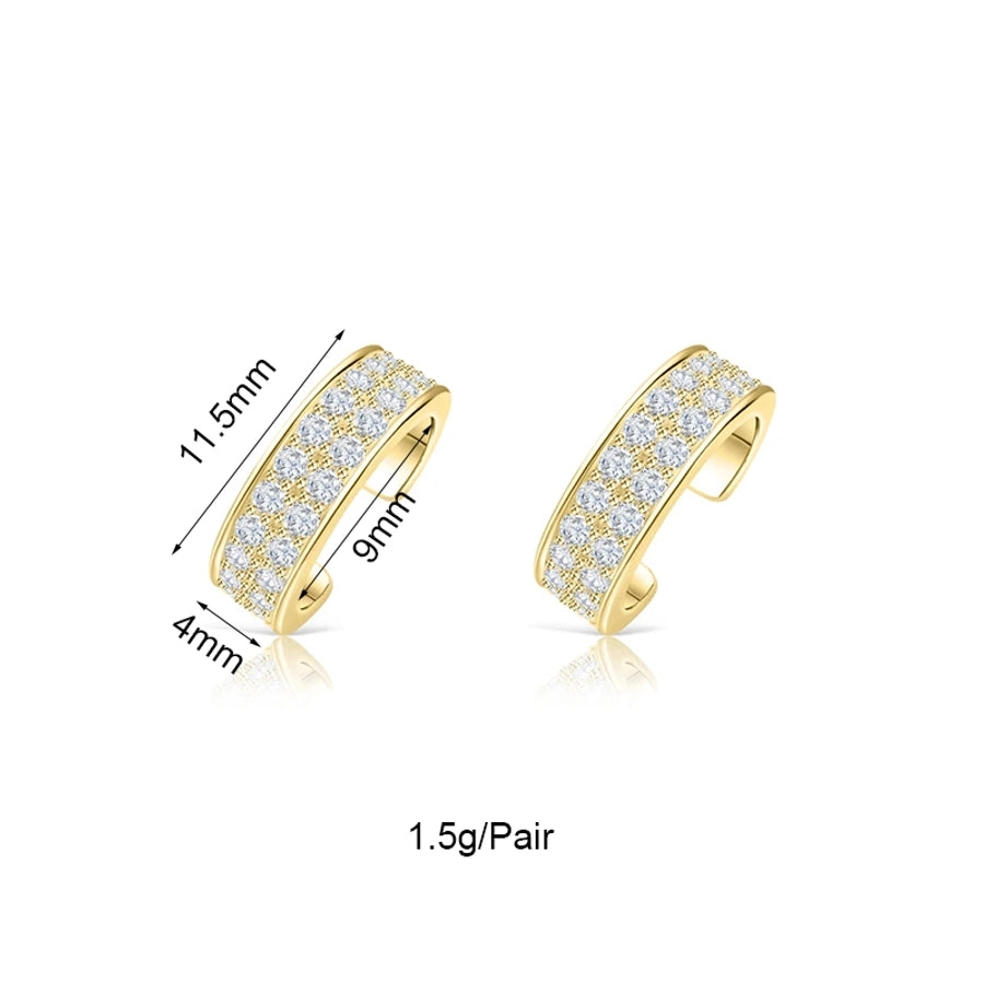 1 pair ig style french style simple style butterfly plating inlay copper zircon 18k gold plated ear cuffs ear line