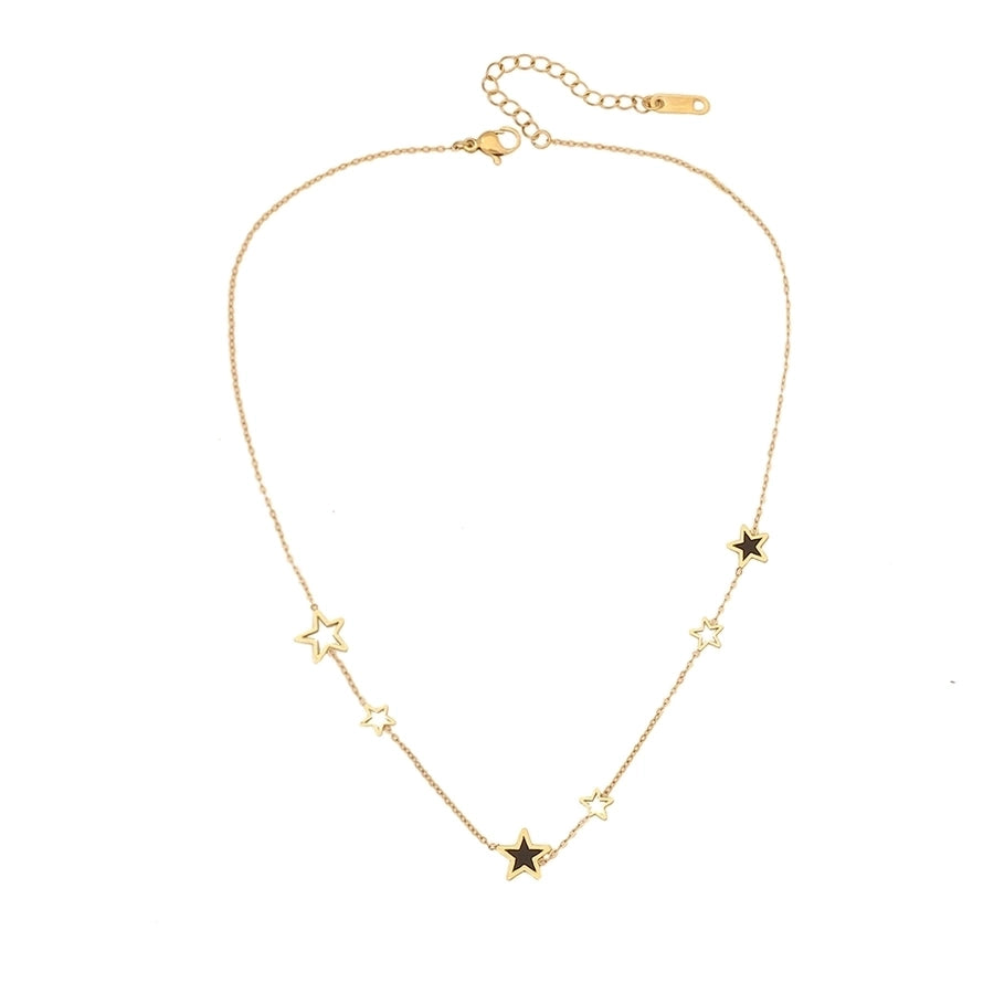 Jewelry Simple Style Classic Style Commute Star Heart Shape 304 Stainless Steel 18K Gold Plated Necklace