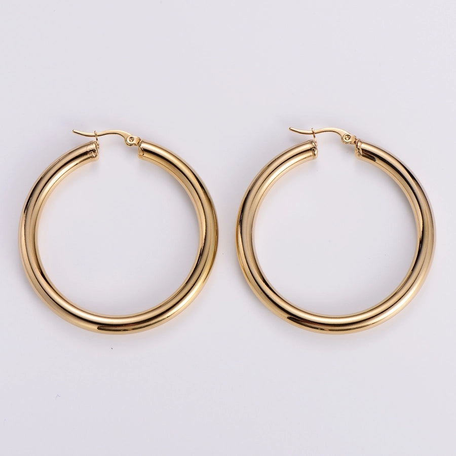 1 Pair Simple Style Geometric Plating 304 Stainless Steel No Inlaid 18K Gold Plated Stainless Steel Earrings