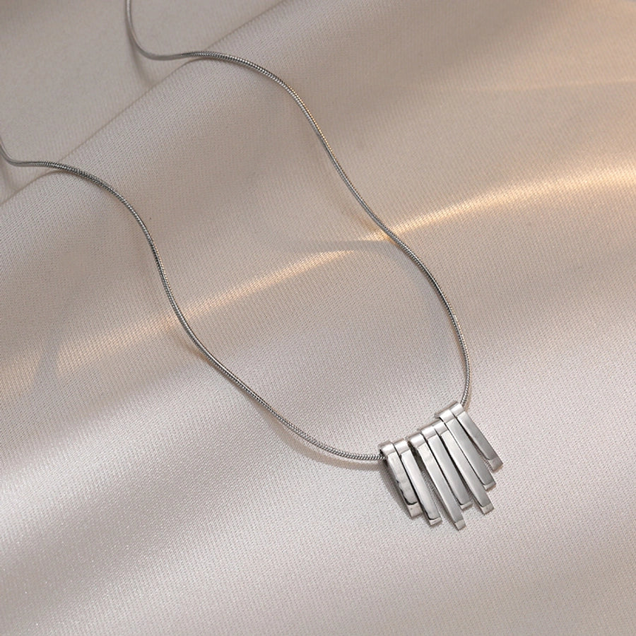 simple style geometric titanium steel plating necklace