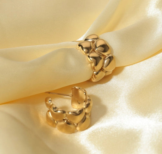 1 Pair Simple Style Heart Shape 304 Stainless Steel Titanium Steel 18K Gold Plated Ear Studs