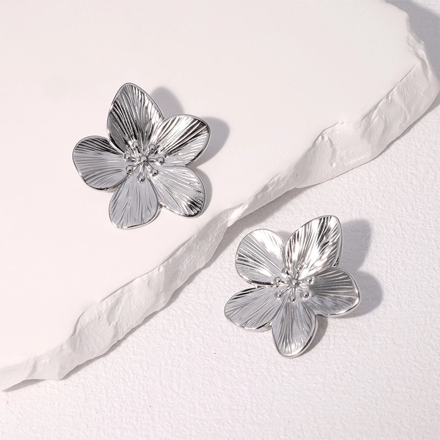 1 Pair IG Style Elegant Simple Style Flower 304 Stainless Steel 18K Gold Plated Ear Studs