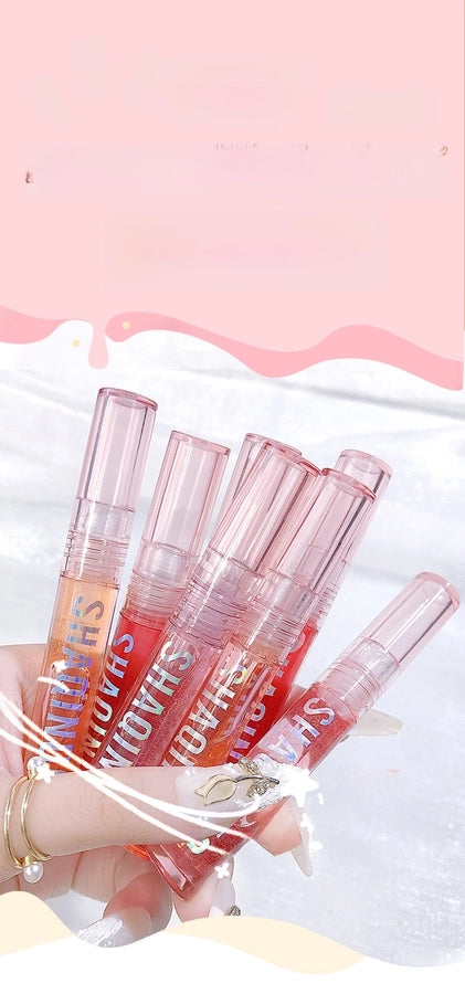 4-piece Gift Box Set Water Light Kiss Lip Gloss Moisturizing Lip Oil Transparent Glass Balm Student Lipstick Stacking