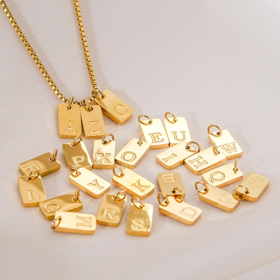 Jewelry Simple Style letter 304 Stainless Steel 18K Gold Plated Pendant Necklace