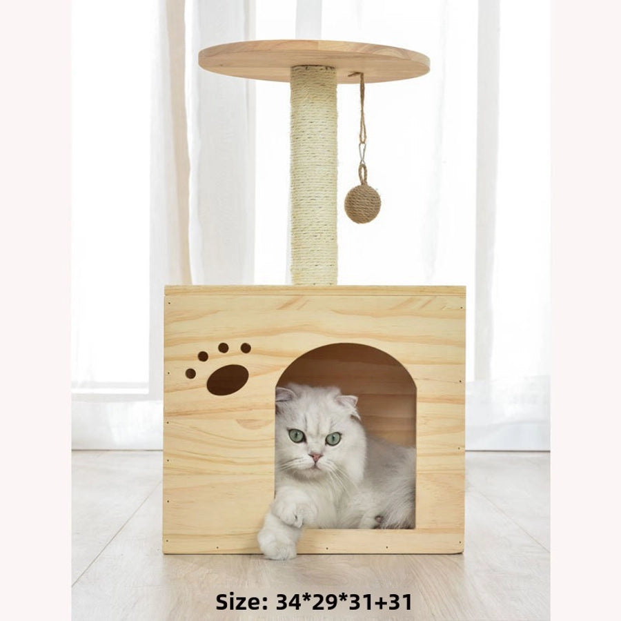 Cat Scratching Posts Cat Scratching Poles Boards Scratchers Solid Wood Nests Toys Pet Supplies