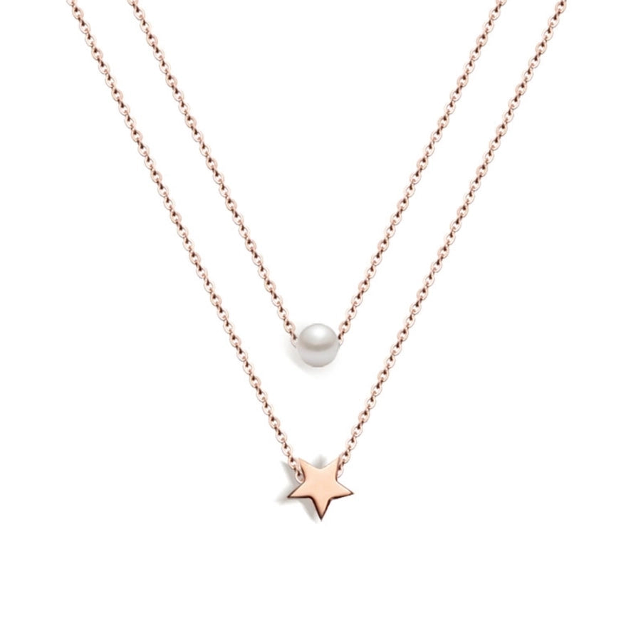 Jewelry Star 304 Stainless Steel 18K Gold Plated Plating Stainless Steel Necklaces