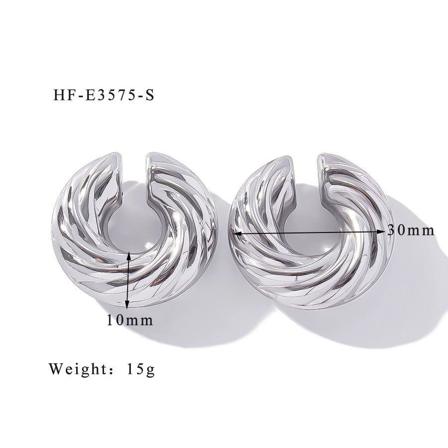 1 Piece Simple Style Classic Style Solid Color Plating 304 Stainless Steel Ear Cuffs