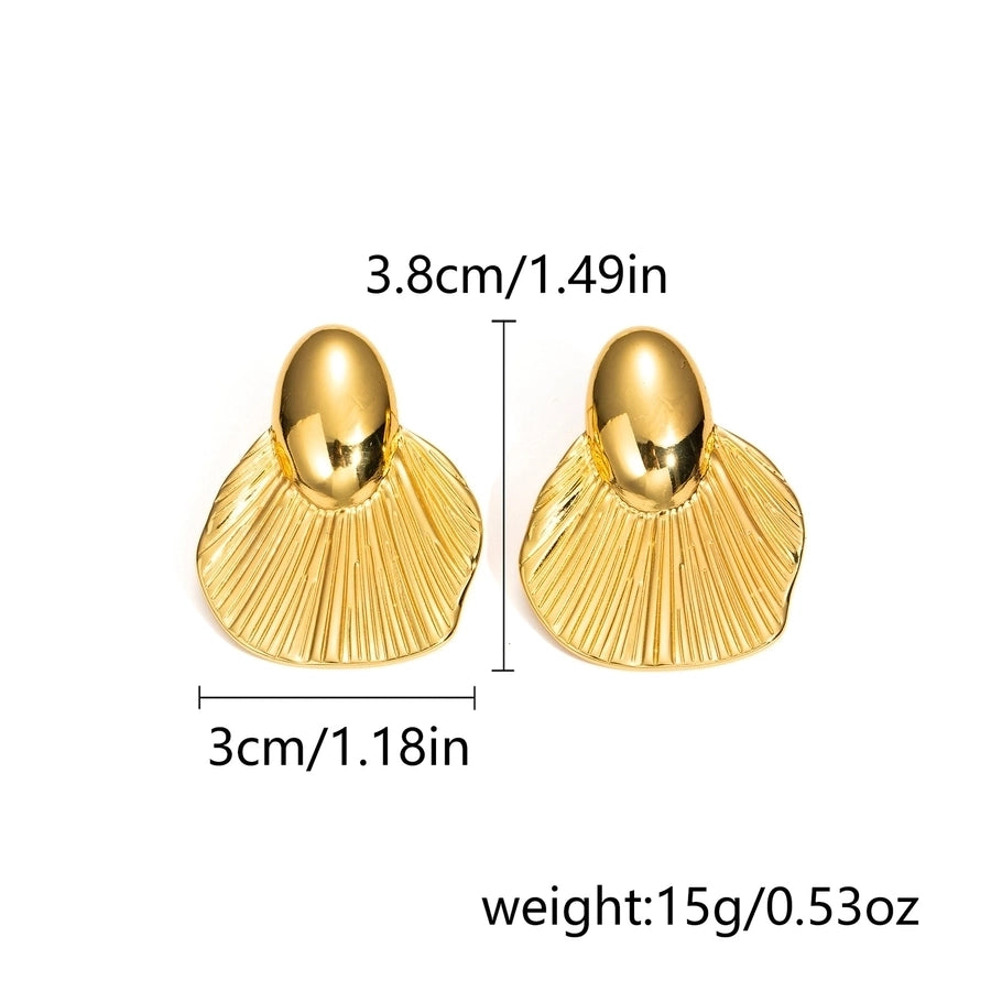 1 Pair IG Style Exaggerated Cool Style Water Droplets Heart Shape Shell Plating 201 Stainless Steel Ear Studs