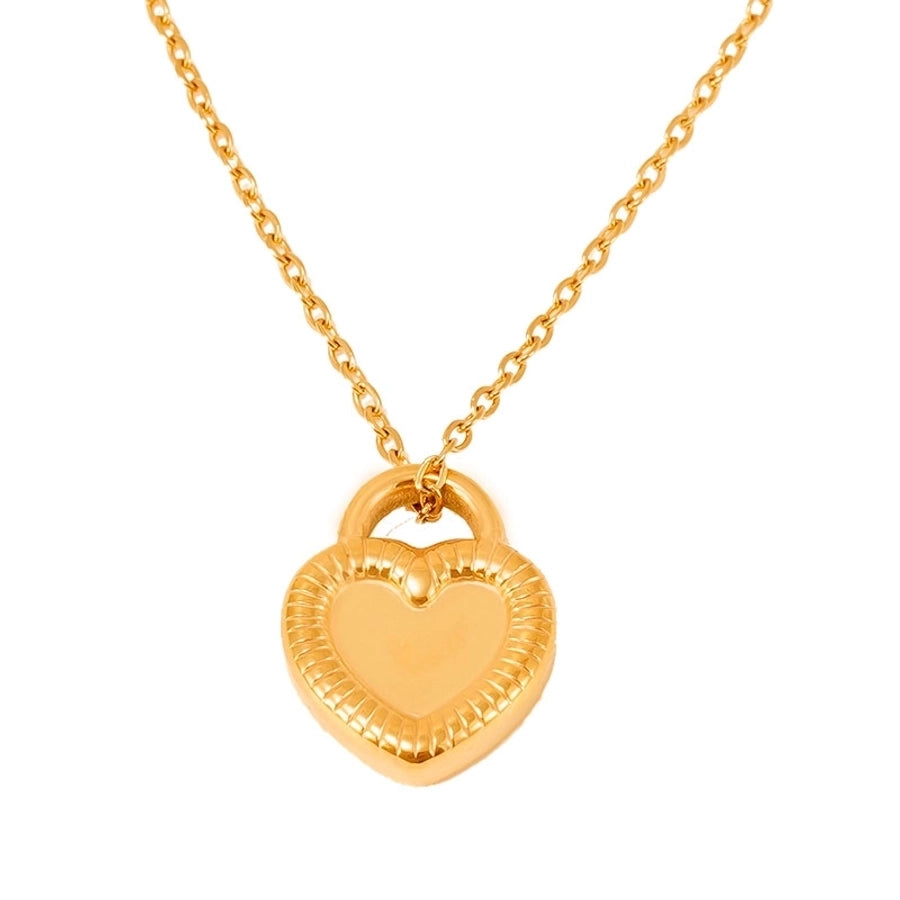 Jewelry Casual Simple Style Classic Style Heart Shape Lock 304 Stainless Steel 18K Gold Plated Stainless Steel Necklaces