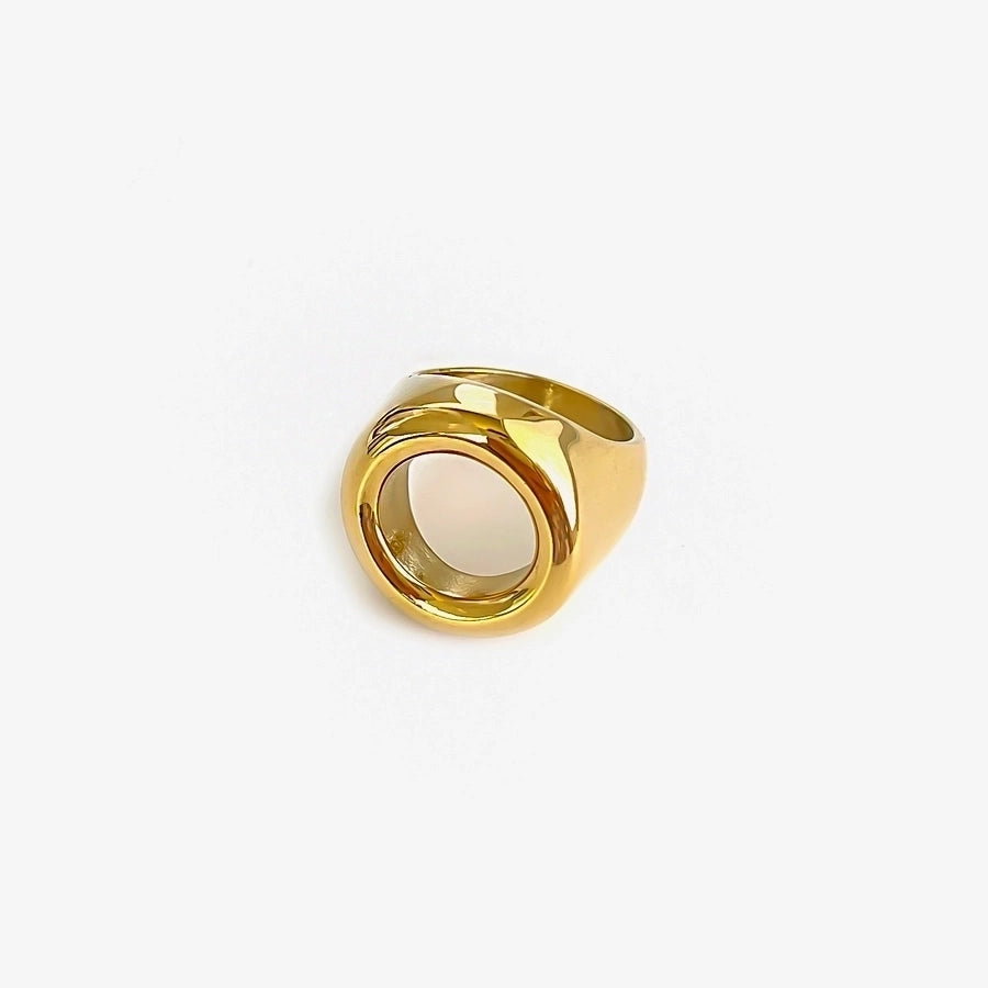 Jewelry Nordic Style Retro Geometric 316L Stainless Steel  18K Gold Plated Rings