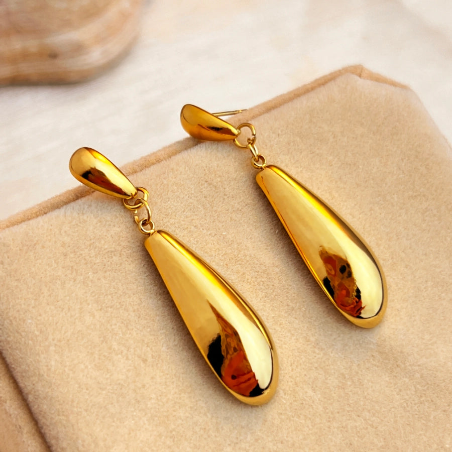 1 Pair Casual Elegant Retro Geometric Polishing Plating 304 Stainless Steel 18K Gold Plated Drop Earrings