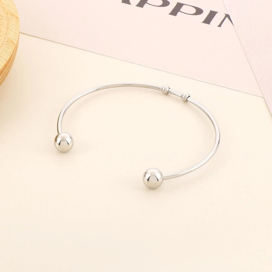 Simple Style C Shape Stainless Steel 18K Gold Plated Bangle In Bulk