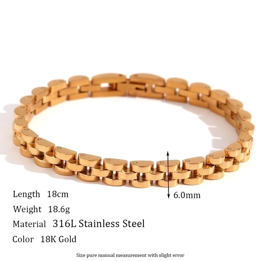 Jewelry Simple Style Classic Style Geometric 304 Stainless Steel 18K Gold Plated Plating Bracelets Necklace