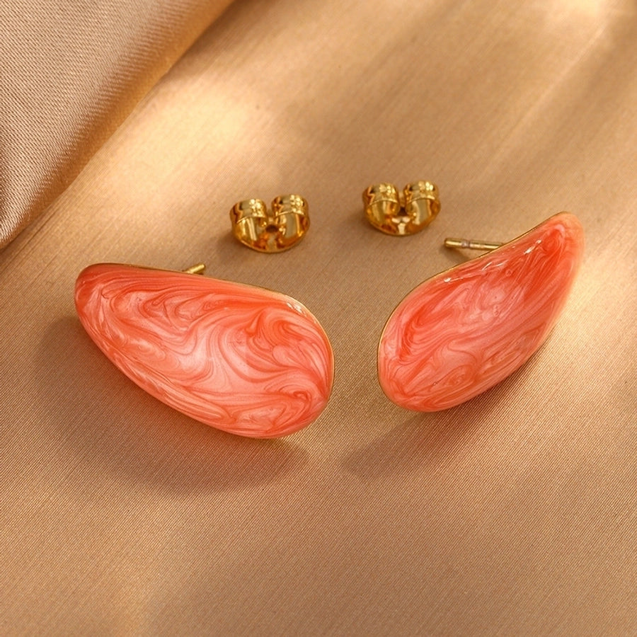 1 Pair Elegant Vintage Style Water Droplets 304 Stainless Steel Imitation Gold  Ear Studs