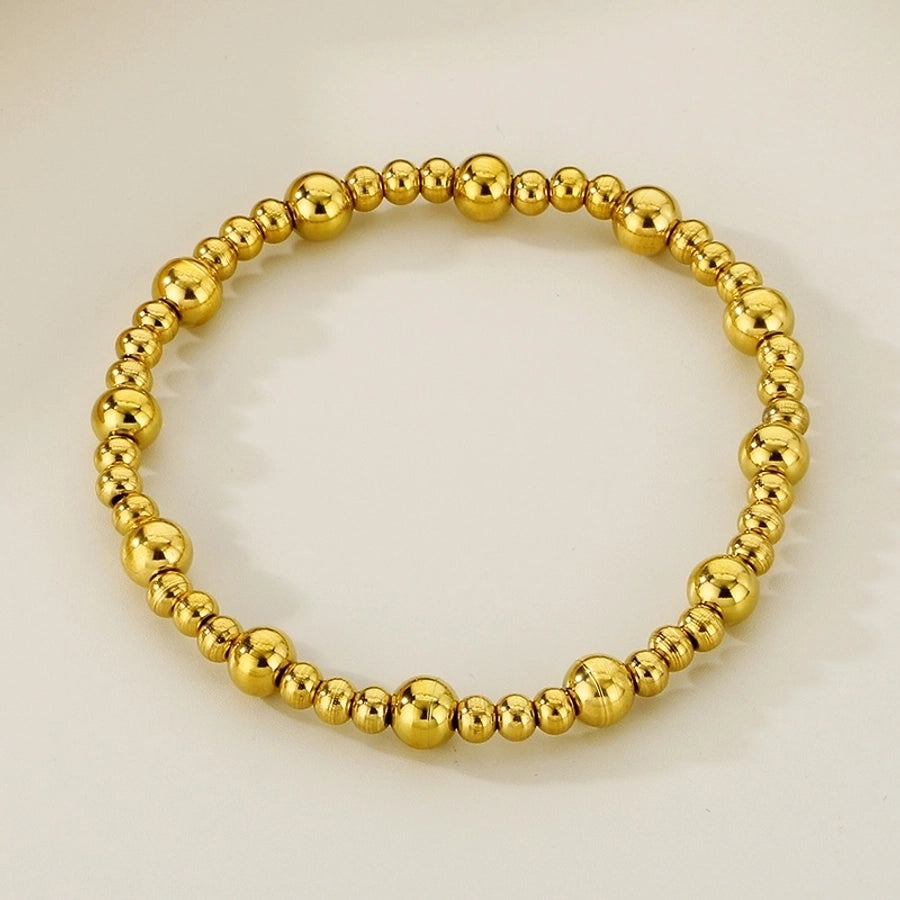 Simple Style Round 304 Stainless Steel 18K Gold Plated Bracelets In Bulk - CEJEW