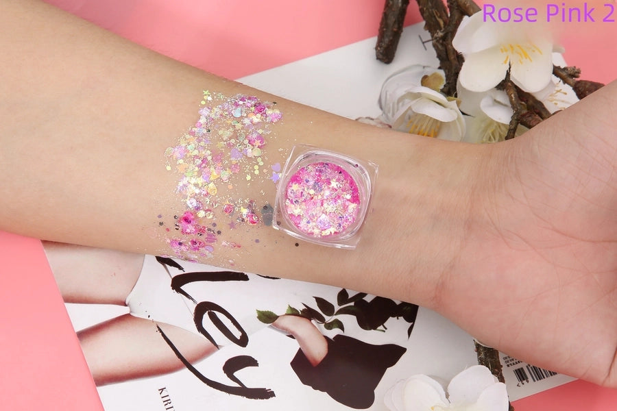 Colorful Glitter Glossy Sequin Nail Art Eye Makeup No Glue Needed Lolita Cosplay Performance Makeup Internet Celebrity Style