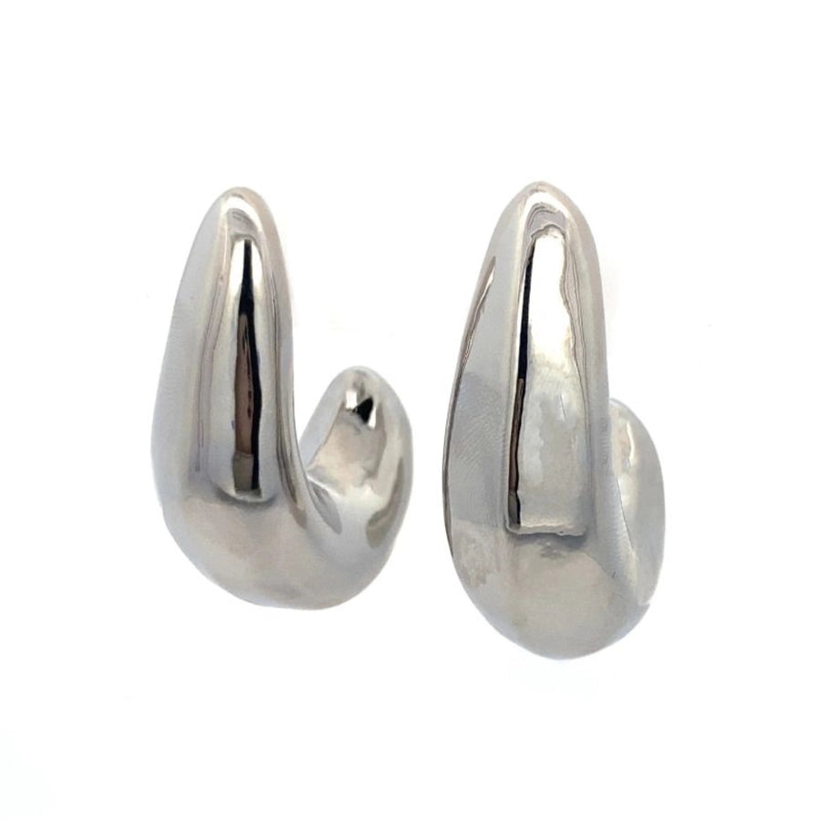 1 Pair Simple Style C Shape 304 Stainless Steel 18K Gold Plated Stainless Steel Earrings