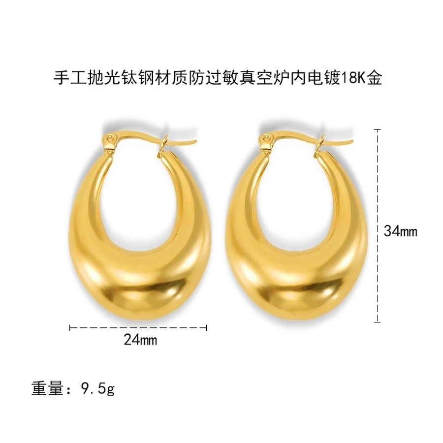 style titanium steel hollow earrings vacuum electroplating 18K real gold stainless steel Women's Light earrings simple earrings - CEJEW