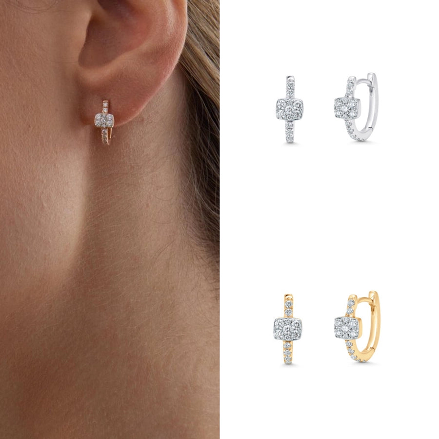 1 Pair Basic Classic Style Round Copper Zircon Earrings