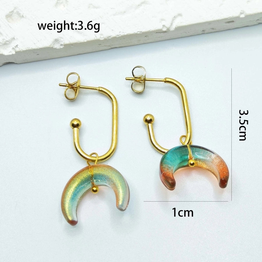 1 Pair Casual Elegant Streetwear Printing 304 Stainless Steel 18K Gold Plated Earrings