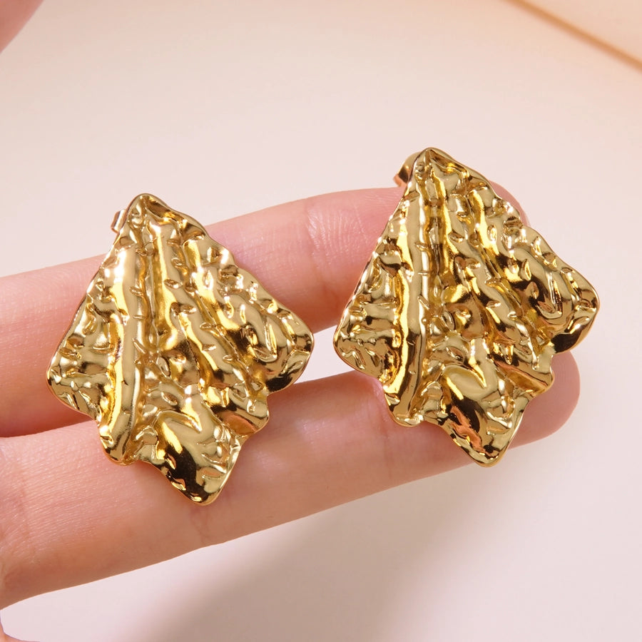 1 Pair Elegant French Style Sweet Geometric Flower 304 Stainless Steel Imitation Gold  Ear Studs