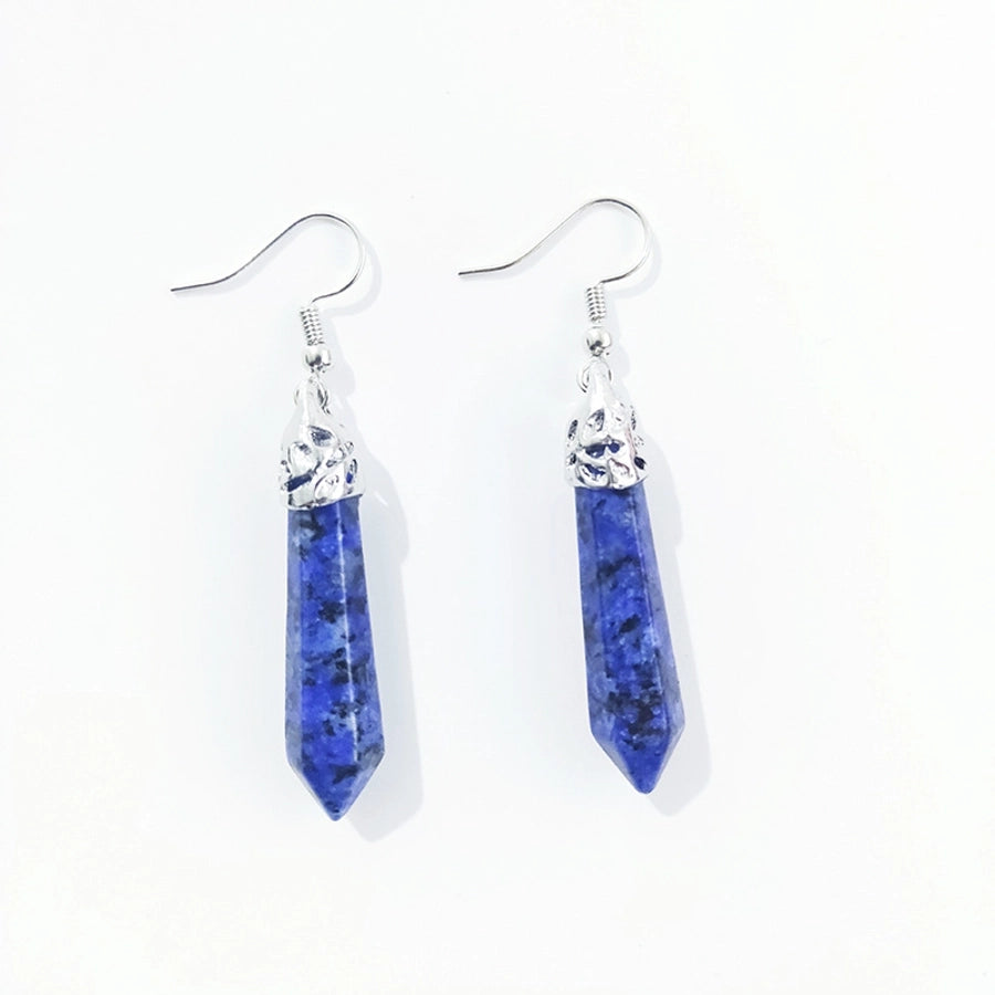 ethnic style water droplets stone drop earrings 1 pair