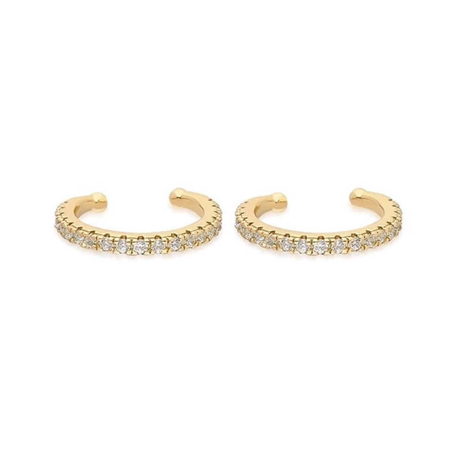 1 Pair IG Style Elegant Simple Style Geometric Copper Zircon 24K Gold Plated Drop Earrings Ear Cuffs Ear Studs